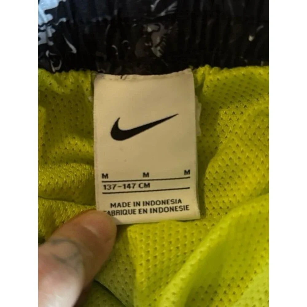Nike Boys Swim Trunks Shorts Black Neon Shark Under the Sea Nautical Print
